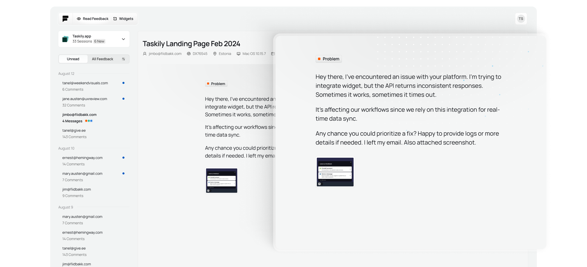 Website bug reporting for developers