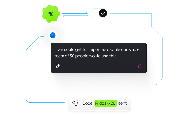 Reward users who give feedback with promo codes
